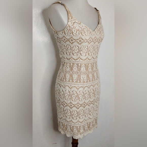 VINTAGE CACHE BEADED LACE DRESS - Picture 6 of 10